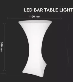 Tavolo da esterno led rgb vtac con telecomando bianco 60x60x110 cm