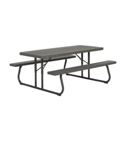 Tavolo da esterno pieghevole lifetime "picnic" in polietilene marrone bronzo 183x145x74 cm