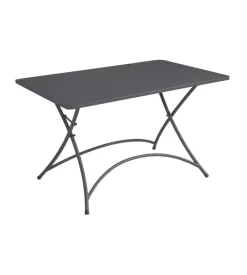 Tavolo da esterno pieghevole solaria "orta" in ferro antracite 120x70x74 cm
