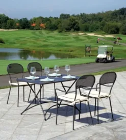 Tavolo da esterno pieghevole solaria "orta" in ferro antracite 120x70x74 cm