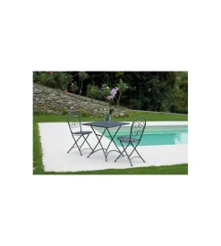 Tavolo da esterno pieghevole solaria "orta" in ferro antracite 70x70x74 cm