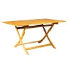 Tavolo da esterno rettangolare pieghevole eurogarden "trapani" in legno di acacia 150x90x75 cm