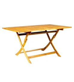 Tavolo da esterno rettangolare pieghevole eurogarden "trapani" in legno di acacia 150x90x75 cm