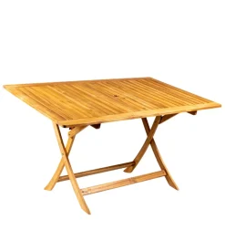 Tavolo da esterno rettangolare pieghevole eurogarden "trapani" in legno di acacia 150x90x75 cm