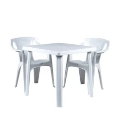 Tavolo da esterno "rodi" in polipropilene bianco 75x75x73 cm