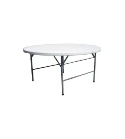 Tavolo da esterno rotondo pieghevole solaria "catering" con maniglia in polietilene 150x150x74 cm