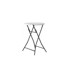 Tavolo da esternorotondo alto solaria "catering" in polietilene bianco 80x80x110 cm