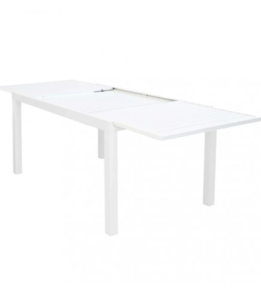 Tavolo da giardino allungabile elica garden "formentera" in alluminio bianco 160/240x90x75 cm