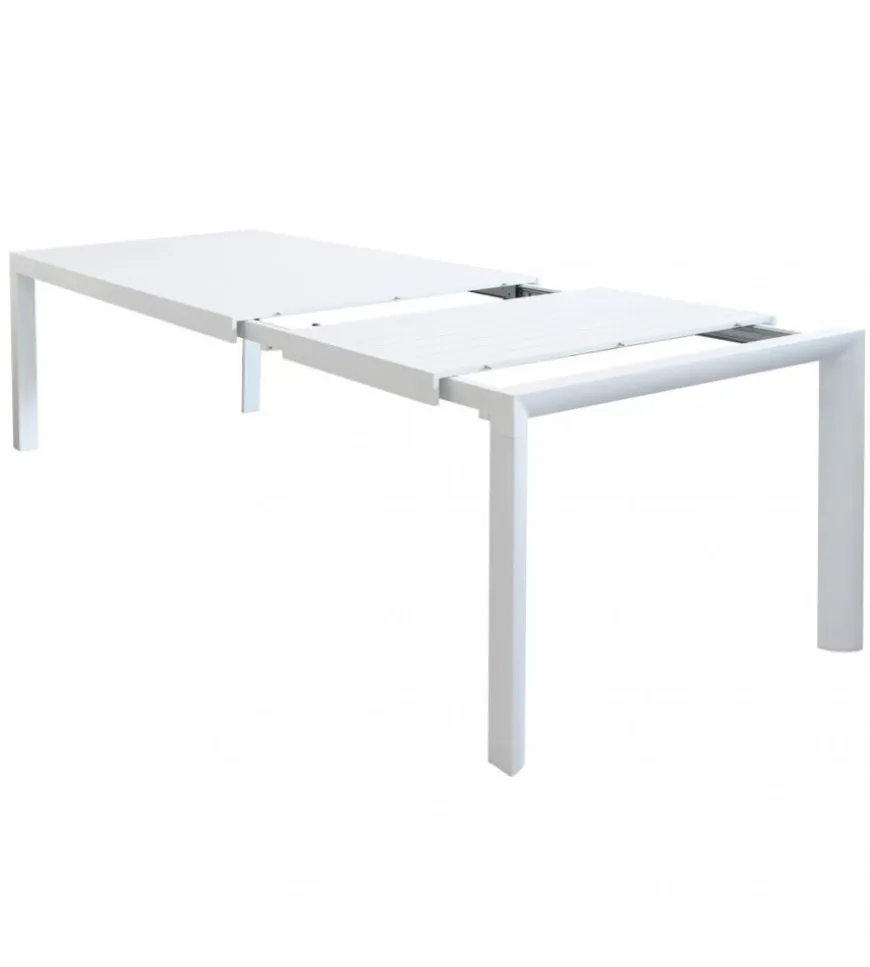 Tavolo da giardino allungabile elica garden "houston" in alluminio bianco 160/240x100x75 cm