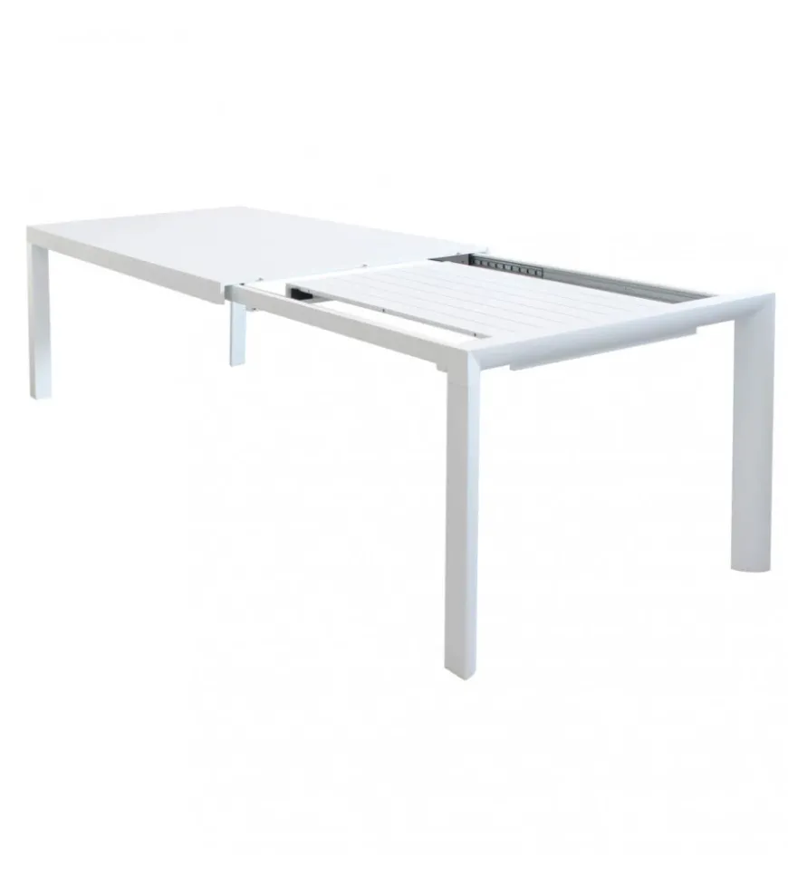 Tavolo da giardino allungabile elica garden "houston" in alluminio bianco 160/240x100x75 cm