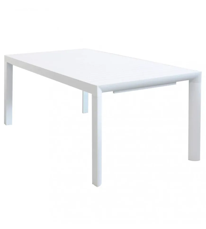 Tavolo da giardino allungabile elica garden "houston" in alluminio bianco 160/240x100x75 cm