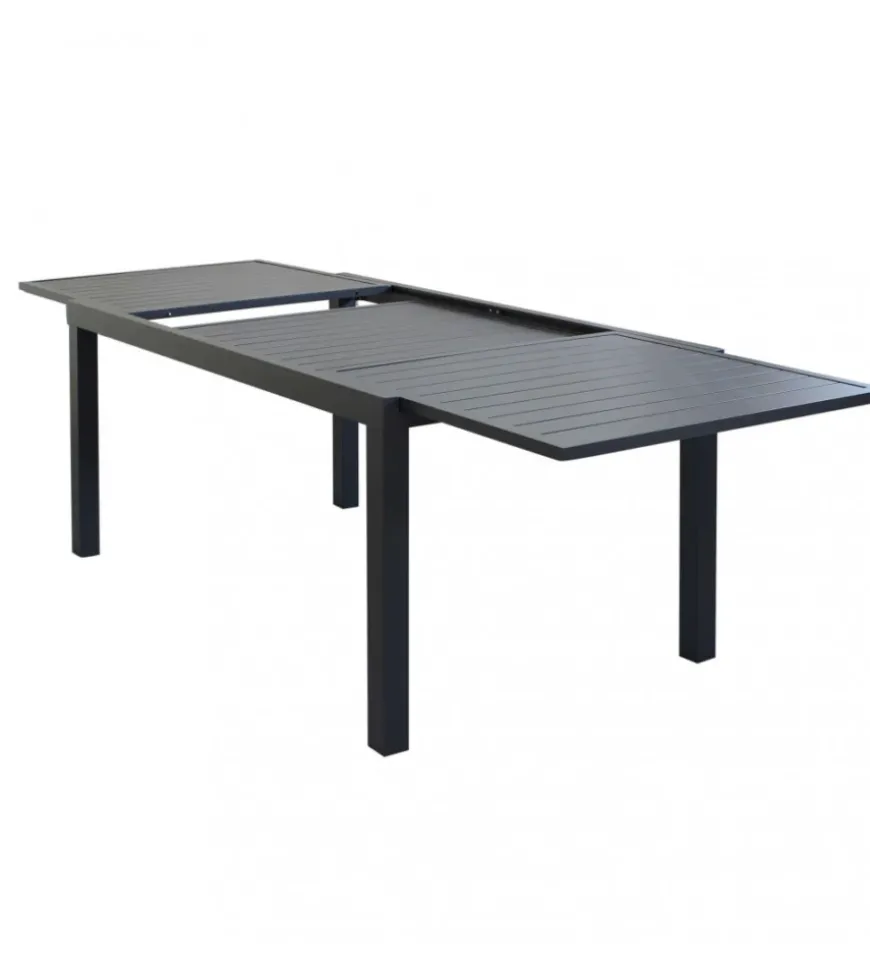 Tavolo da giardino allungabile elica garden "formentera" in alluminio antracite 160/240x100x75 cm