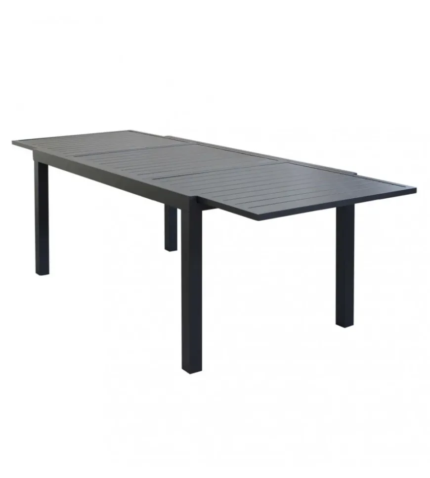 Tavolo da giardino allungabile elica garden "formentera" in alluminio antracite 160/240x100x75 cm