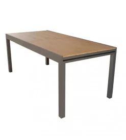 Tavolo da giardino allungabile elica garden "cayman" in alluminio e polywood taupe 160/240x95x74 cm