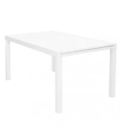 Tavolo da giardino allungabile elica garden "formentera" in alluminio bianco 200/300x100x75 cm
