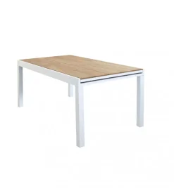 Tavolo da giardino allungabile elica garden "cayman" in alluminio bianco e polywood 160/240x95x74 cm