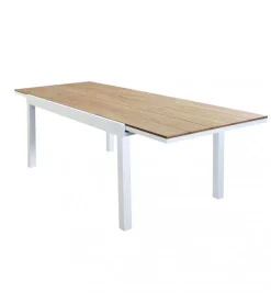 Tavolo da giardino allungabile elica garden "cayman" in alluminio bianco e polywood 160/240x95x74 cm