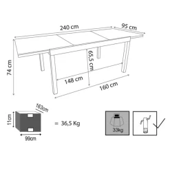 Tavolo da giardino allungabile elica garden 