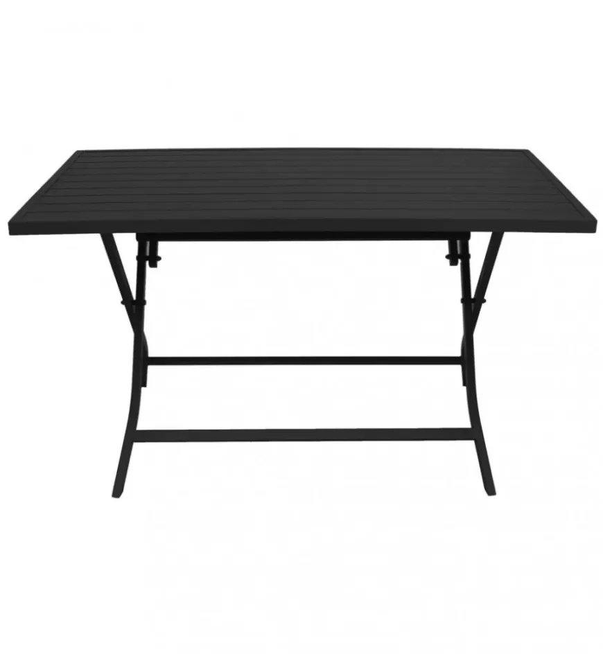 Tavolo da giardino pieghevole elica garden "alabama" in alluminio antracite 77x130x73 cm