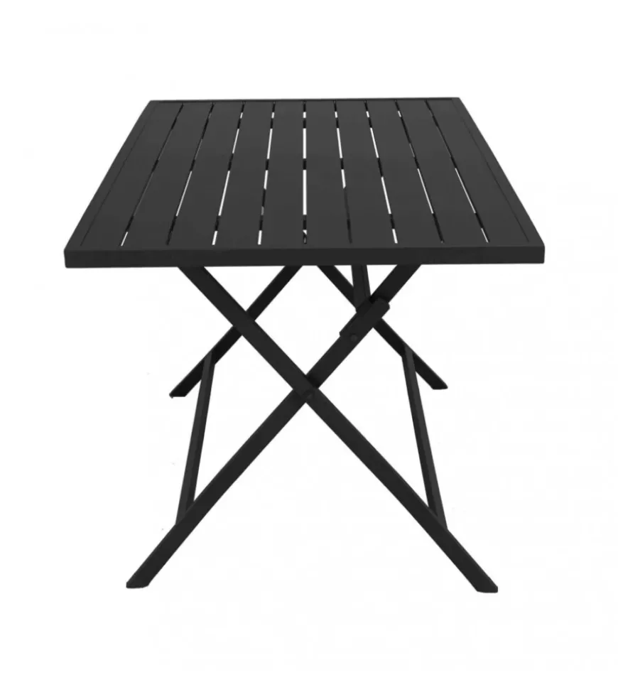 Tavolo da giardino pieghevole elica garden "alabama" in alluminio antracite 77x130x73 cm