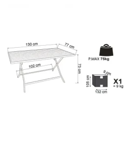 Tavolo da giardino pieghevole elica garden