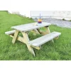 Tavolo da pic nic per bambini in legno di pino impregnato in autoclave, 90x90 cm