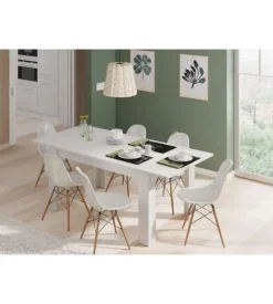 Tavolo da pranzo estensibile bianco, 140-190x90x78 cm