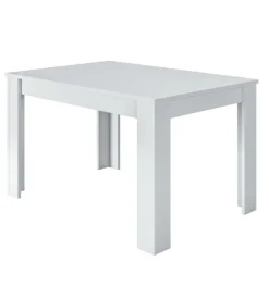 Tavolo da pranzo estensibile bianco lucido, 140-190x90x78 cm
