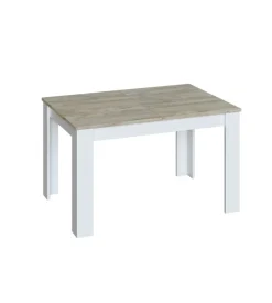 Tavolo da pranzo estensibile bianco e rovere, 140-190x90x78 cm