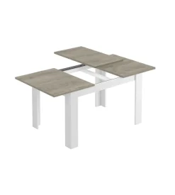 Tavolo da pranzo estensibile bianco e rovere, 140-190x90x78 cm