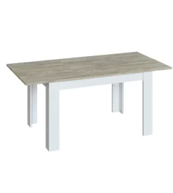 Tavolo da pranzo estensibile bianco e rovere, 140-190x90x78 cm