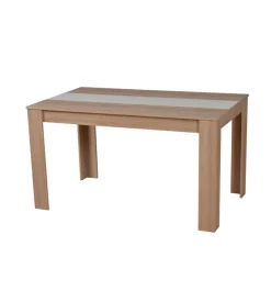 Tavolo in quercia con fascia centrale bianca o grigia, 135x80,5x74,5 cm