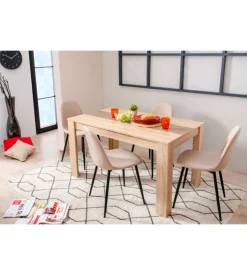 Tavolo in quercia con fascia centrale bianca o grigia, 135x80,5x74,5 cm