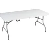Tavolo pieghevole a valigia da campeggio brunner "club 150" in acciaio e plastica bianco 152x71x74 cm