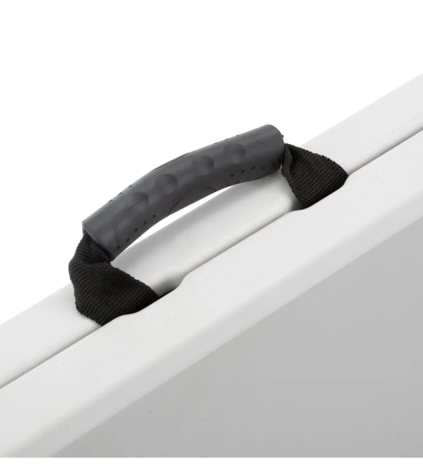 Tavolo pieghevole a valigia da campeggio brunner "club 120" in acciaio e plastica bianco 120x59x74 cm