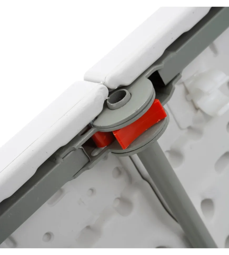 Tavolo pieghevole a valigia da campeggio brunner "club 120" in acciaio e plastica bianco 120x59x74 cm