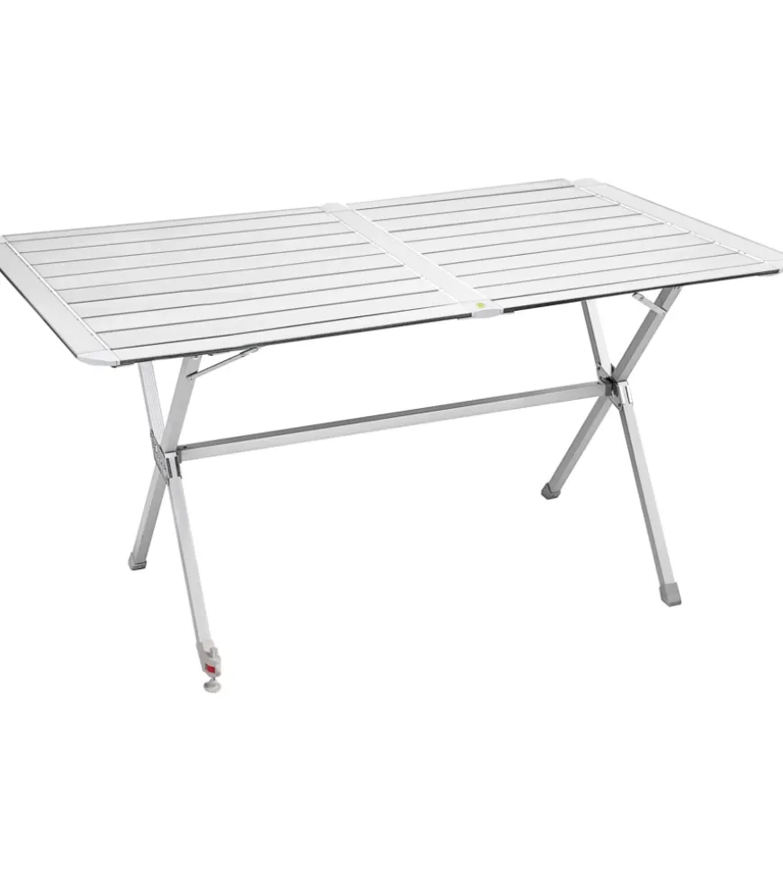 Tavolo pieghevole da campeggio brunner "silver gapless level 6" in alluminio 140x81x70 cm