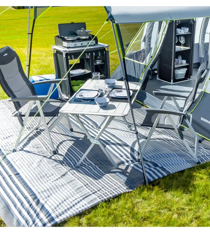 Tavolo pieghevole da campeggio brunner "silver gapless level 6" in alluminio 140x81x70 cm