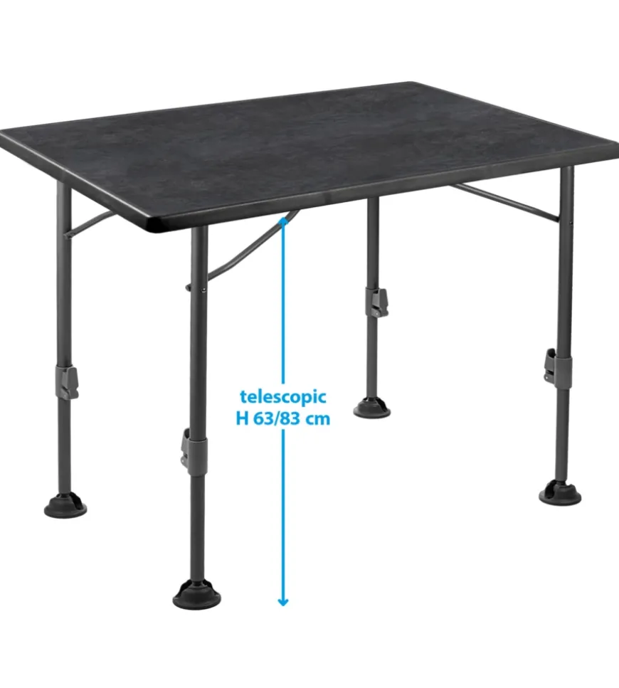 Tavolo pieghevole da campeggio brunner "linear 115" in acciaio nero 115x70x63/83 cm