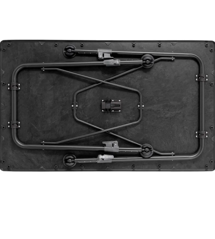 Tavolo pieghevole da campeggio brunner "linear 115" in acciaio nero 115x70x63/83 cm