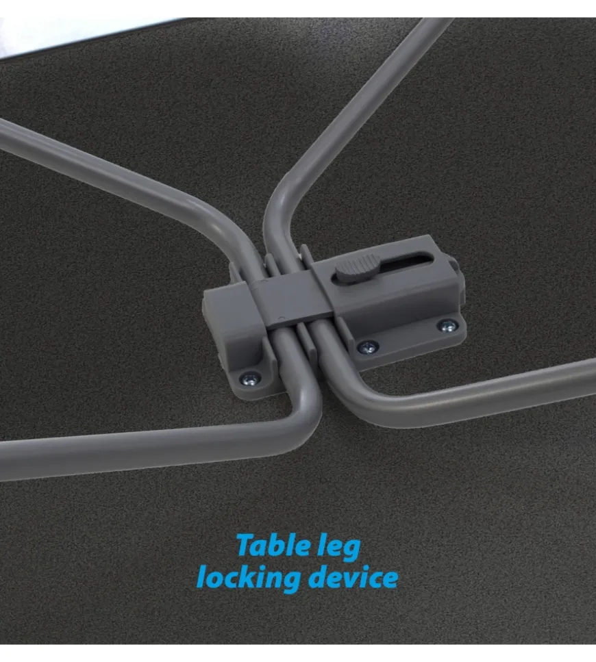 Tavolo pieghevole da campeggio brunner "linear 115" in acciaio nero 115x70x63/83 cm