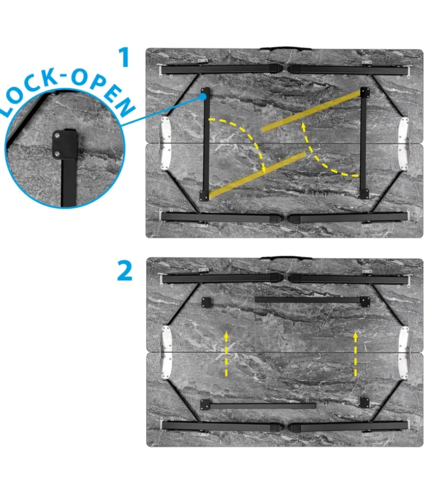 Tavolo pieghevole da campeggio brunner "elu' duplit" in alluminio nero 110x75x49/58/70 cm