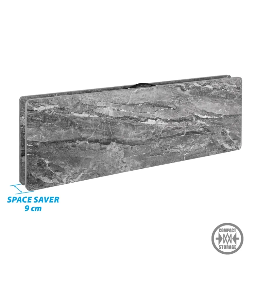 Tavolo pieghevole da campeggio brunner "elu' duplit" in alluminio nero 110x75x49/58/70 cm