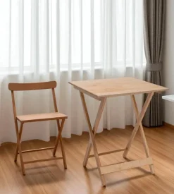 Tavolo quadrato pieghevole salvaspazio "napoli" in legno 60x60x75 cm