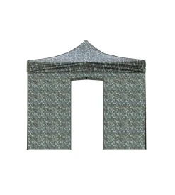 Telo laterale con porta avvolgibile per gazebo riviera in tessuto impermeabile e anti uv verde effetto militare 3x3 m