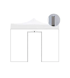 Telo laterale con porta avvolgibile per gazebo riviera in tessuto impermeabile e anti uv bianco 3x4,5 m