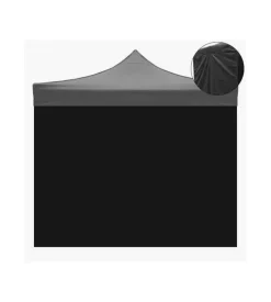 Telo laterale per gazebo riviera in tessuto impermeabile e anti uv nero 3x3 m