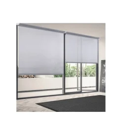 Tenda a rullo "screen" grigio e bianco, 120x180 cm