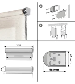 Tenda a rullo semifiltrante lino, 120x250 cm