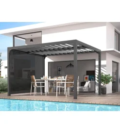 Tenda accessoria con binario per pergola bioclimatica da esterno "per2430bi" e "per3630bi", 280x220 cm